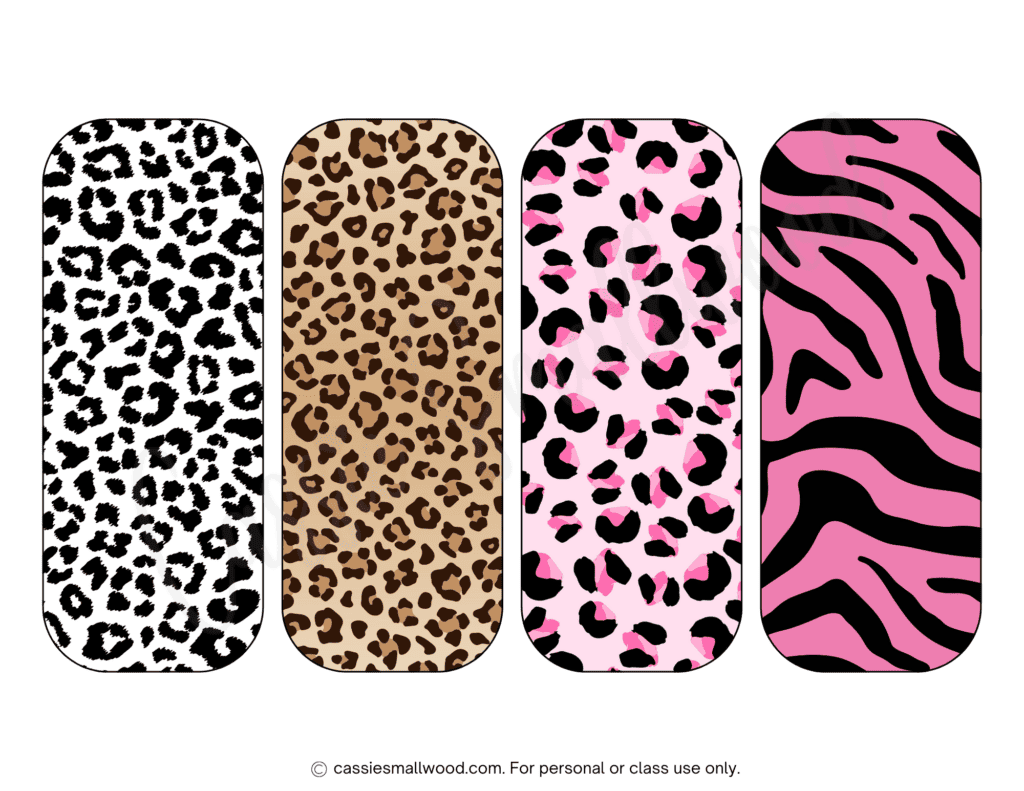 animal print design bookmarks free printable pdf