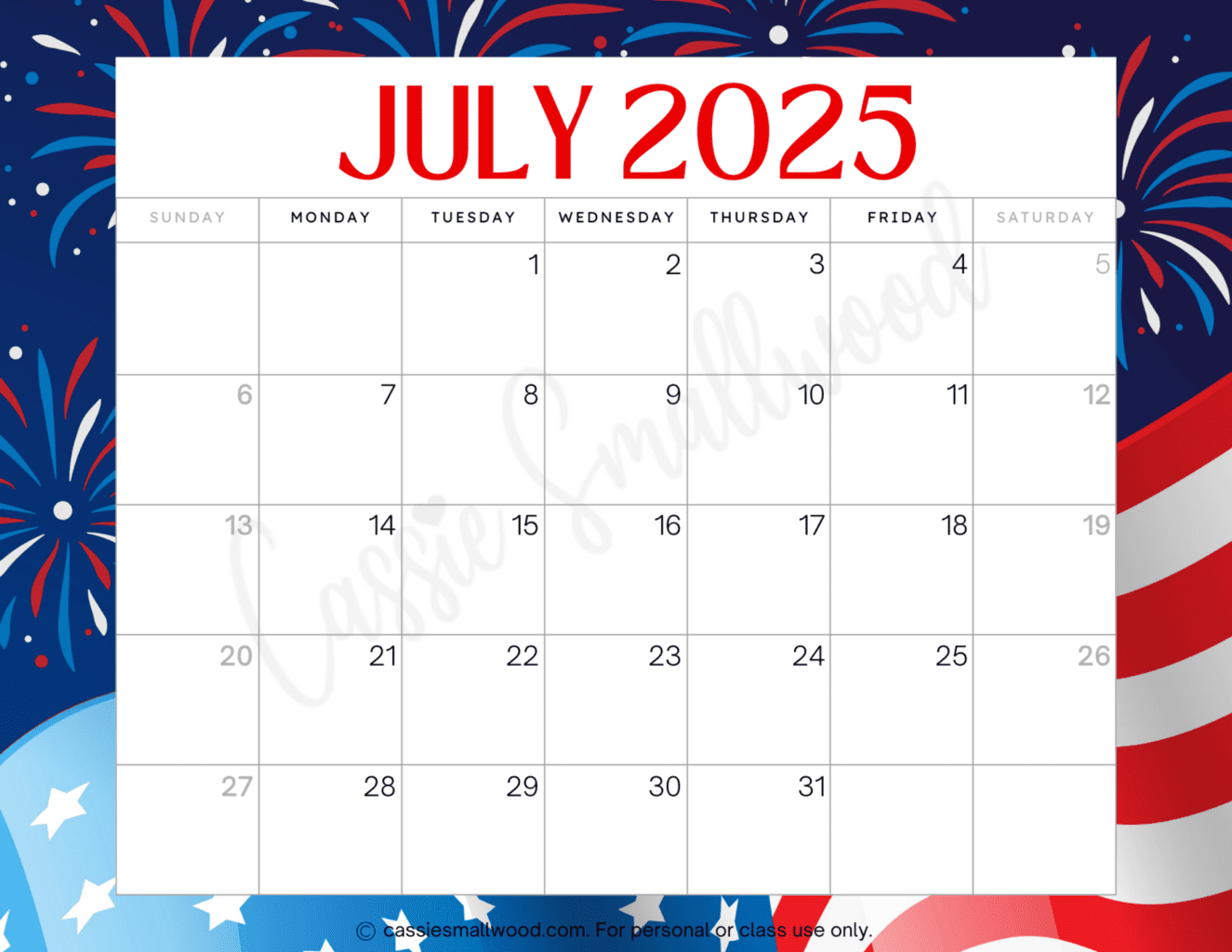 Cute 2025 Free Printable Monthly Calendars Cassie Smallwood