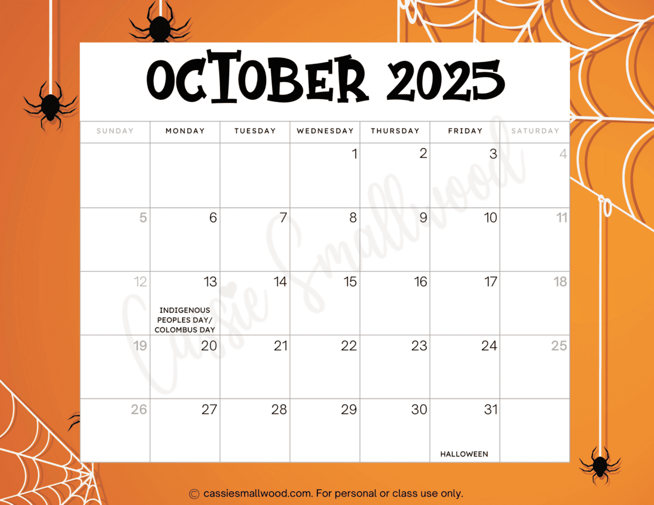 Cute 2025 Free Printable Monthly Calendars Cassie Smallwood