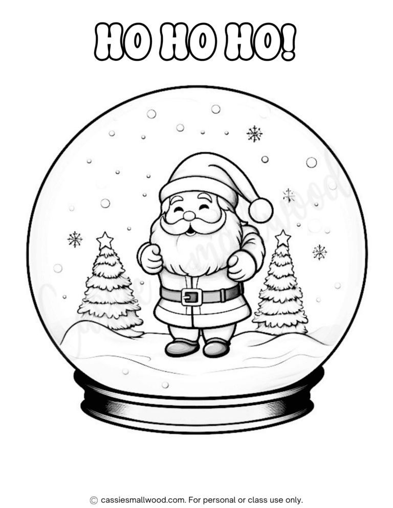 Santa Ho Ho Ho Coloring Page - Cassie Smallwood