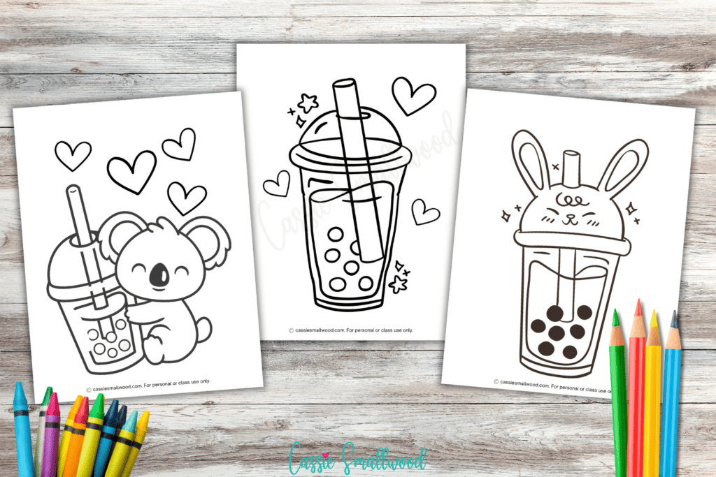 boba tea coloring pages free printables