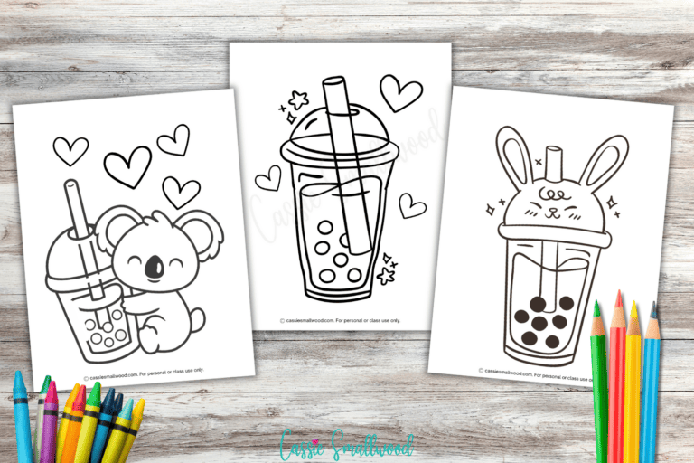 25 Cute Boba Tea Coloring Pages (Free Printables)