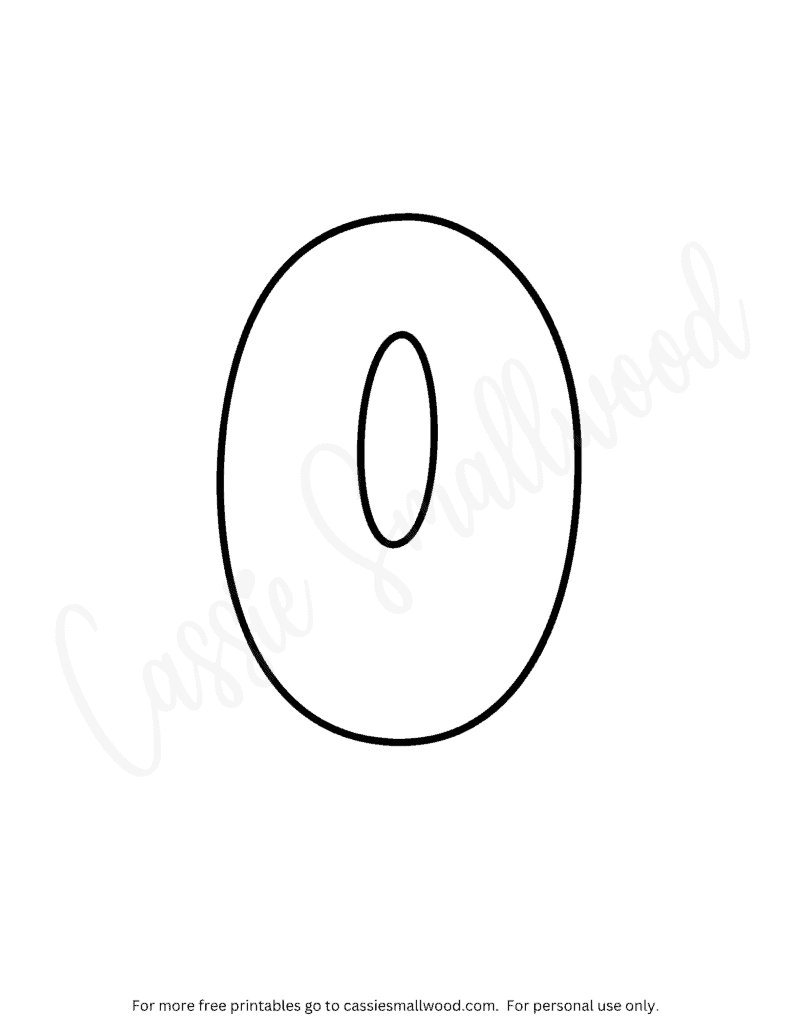 Number 0 coloring sheet bubble number coloring pages