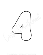 Bubble Number 4 Coloring Page - Cassie Smallwood
