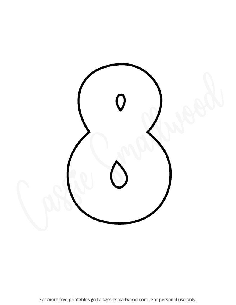 Number 8 coloring sheet bubble number coloring pages