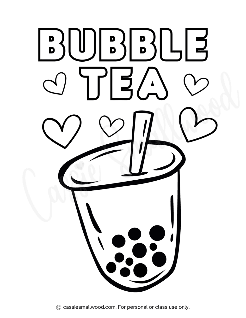25 Cute Boba Tea Coloring Pages - Bubble Tea Coloring Page