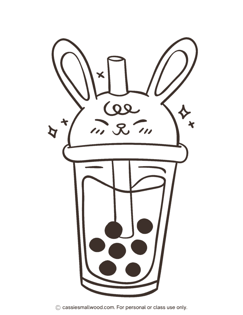 Bunny Boba Printable Coloring Page Cassie Smallwood Bunny Boba Printable Coloring Page Cassie Smallwood