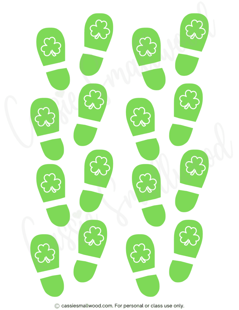 leprechaun hunt bootprints free printable template