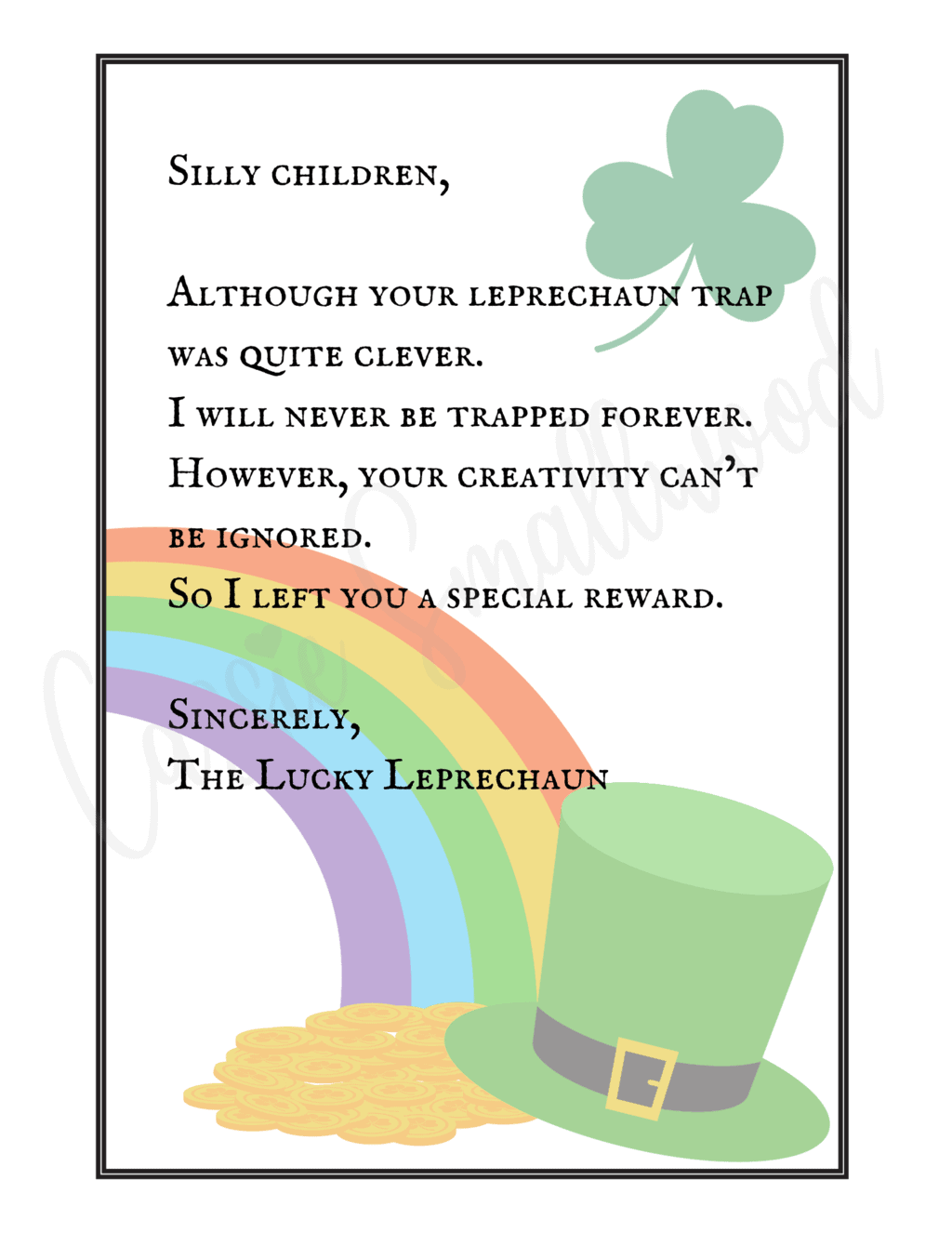 4 Funny Free Printable Leprechaun Letters And Notes Cassie Smallwood 4 Funny Free Printable Leprechaun Letters And Notes Cassie Smallwood