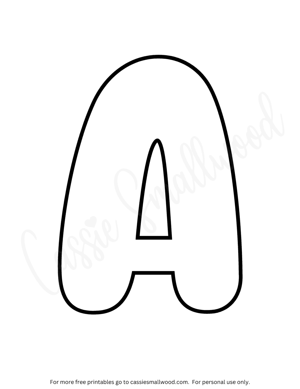 Bubble Letter A Coloring Pages