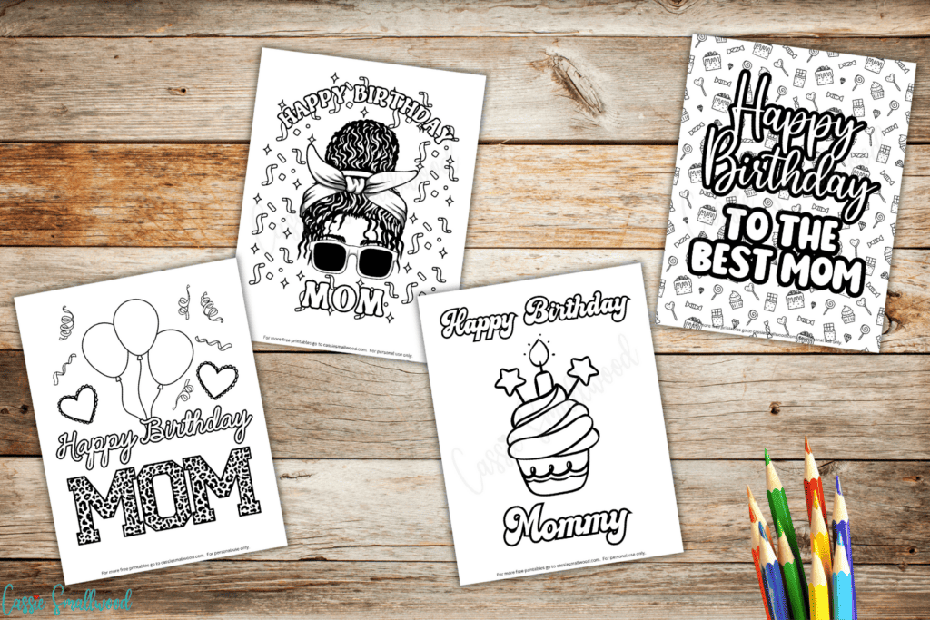 11 Happy Birthday Mom Coloring Pages FREE Printables - Cassie Smallwood