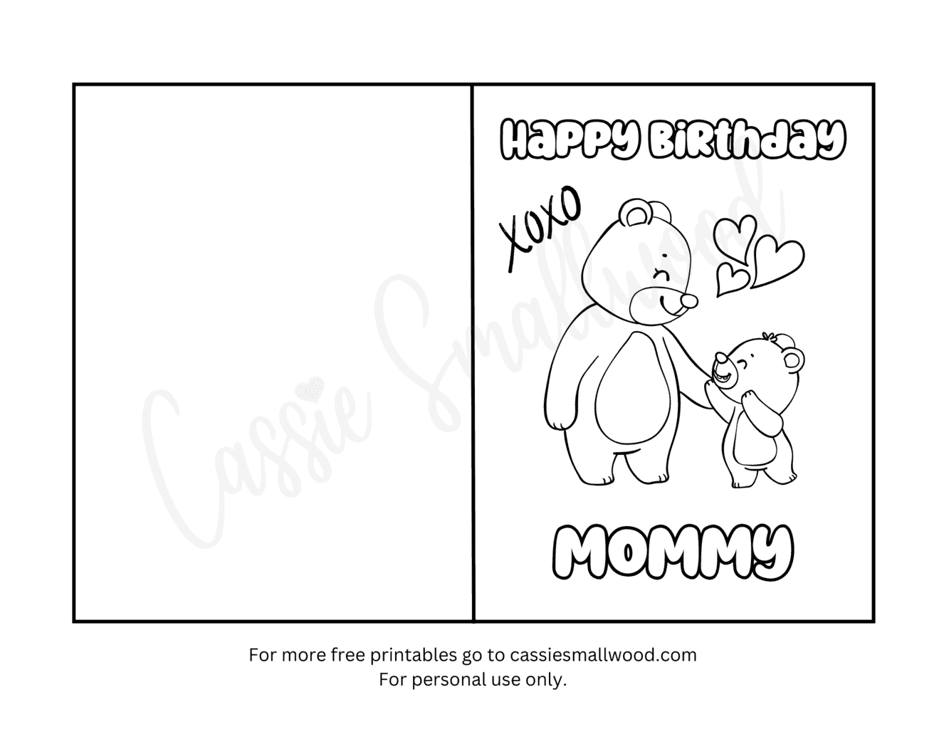 Happy Birthday Mommy Card To Color Cassie Smallwood