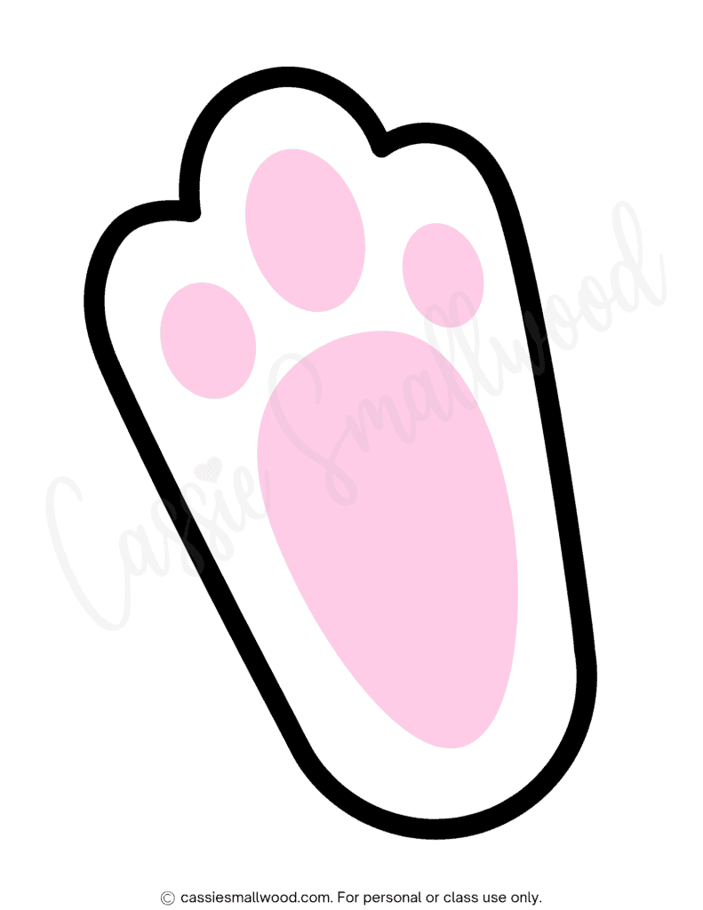 Cute easter bunny feet printable template free cassie smallwood