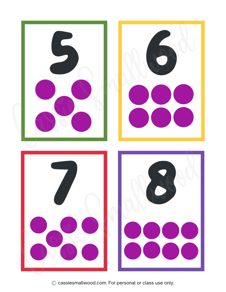 printable numbers flashcards free printable pdf for kindergarten, dot counting flashcards toddlers, preschool math flashcards to download and print for free, counting objects flash cards for kids