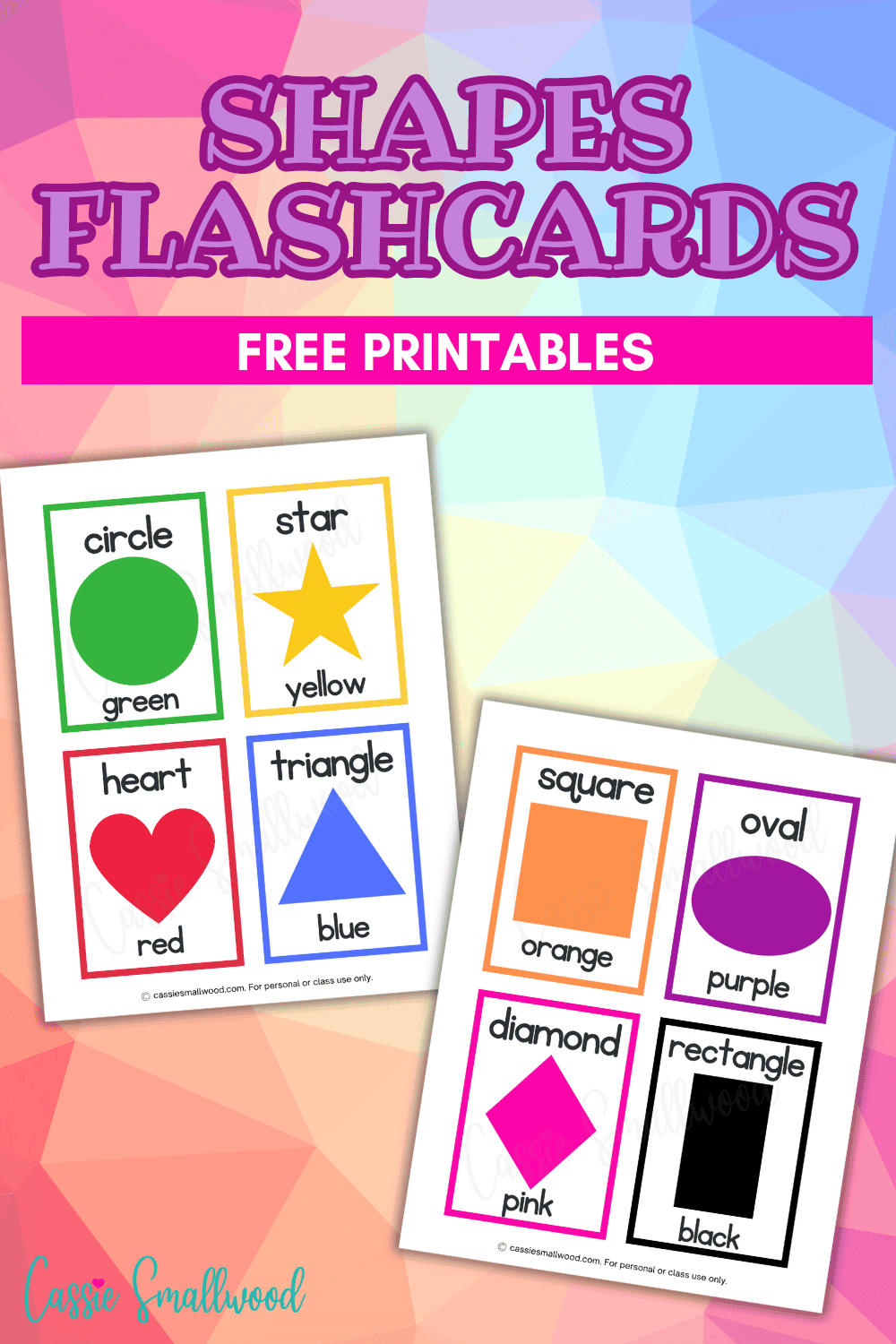 FREE PRINTABLE SIMPLE SHAPES FLASHCARDS Cassie Smallwood