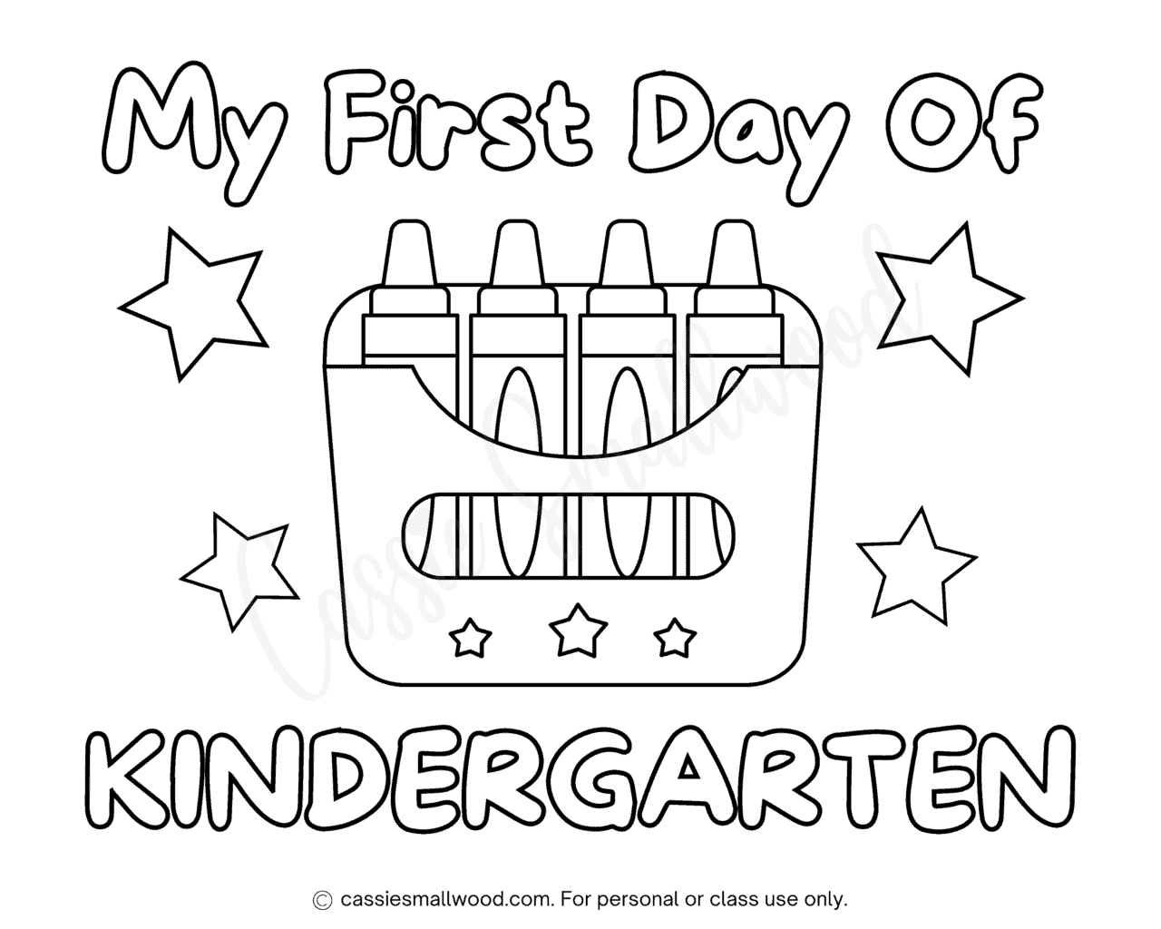 FREE First Day Of Kindergarten Printable Signs - Cassie Smallwood