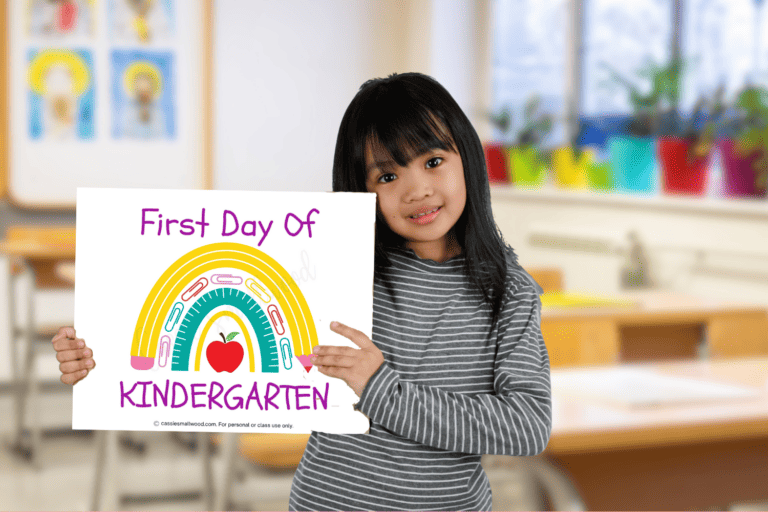 FREE First Day Of Kindergarten Printable Signs