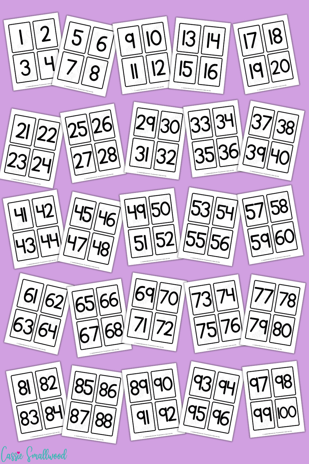 Free printable Numbers 1 100 flashcards Cassie Smallwood Free printable Numbers 1 100 flashcards Cassie Smallwood