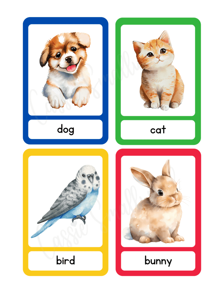 FREE Printable Animal Flashcards For Preschool Kids - Cassie Smallwood