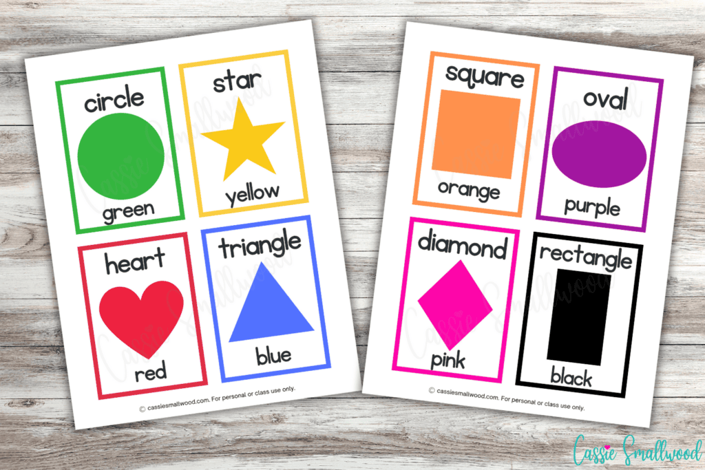 Free printable basic shapes flashcards for kids cassie smallwood