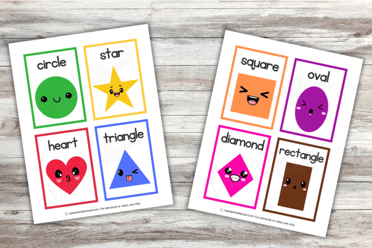 FREE Printable Basic Shapes Flashcards For Kids