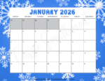 Cute Free Printable 2026 Monthly Calendar (Blank &amp; With Holidays ...