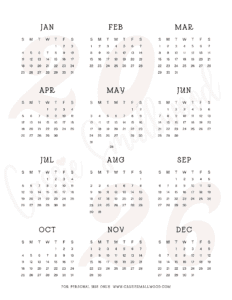 Cute Free Printable 2026 Monthly Calendar - Cassie Smallwood