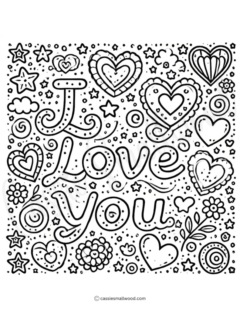 THE CUTEST I Love You Coloring Pages - Cassie Smallwood