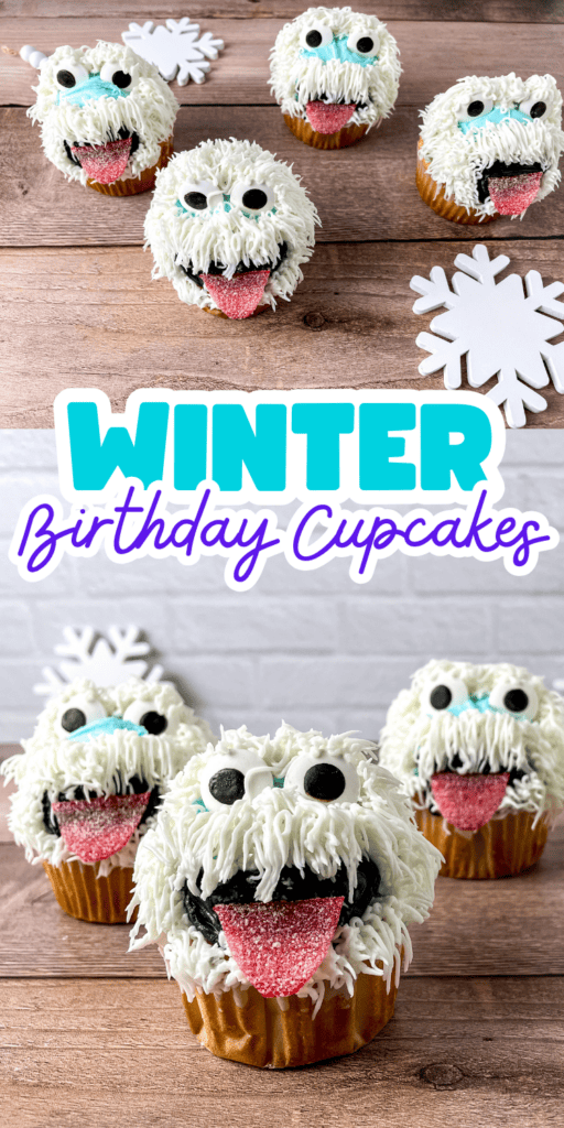 abominable snowman winter cupcakes boy birthday cupcake decorations idea