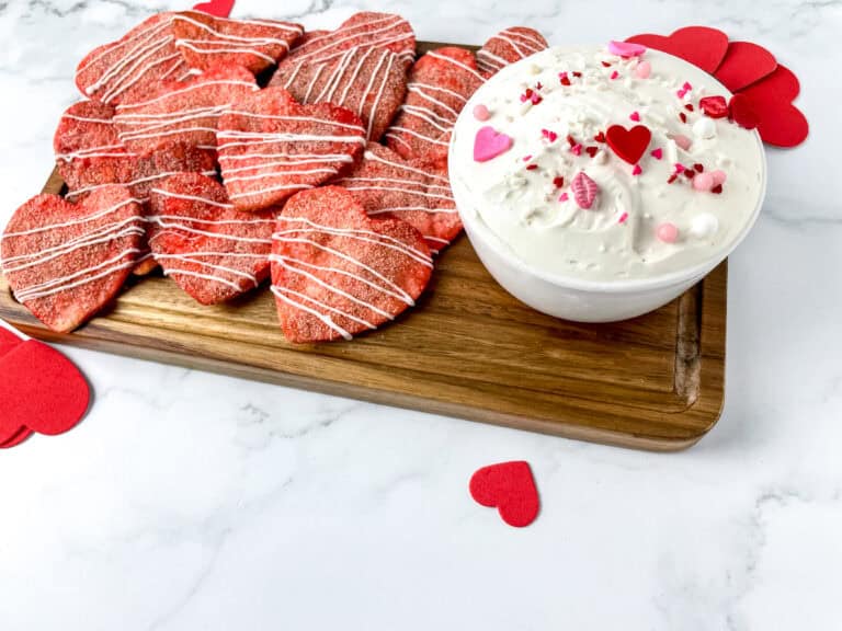 Valentine Cinnamon Air Fryer Chips And Cheesecake Dip