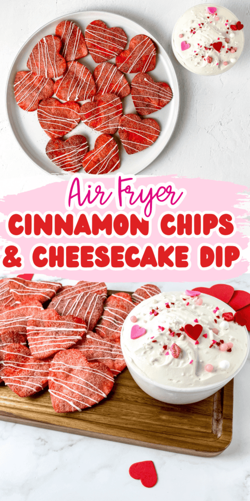 cinnamon air fryer tortilla chips and cream cheese dip