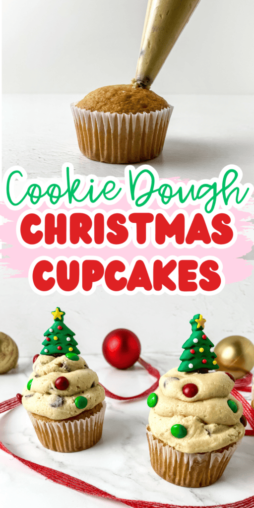 Cookie dough icing cupcakes for Christmas
