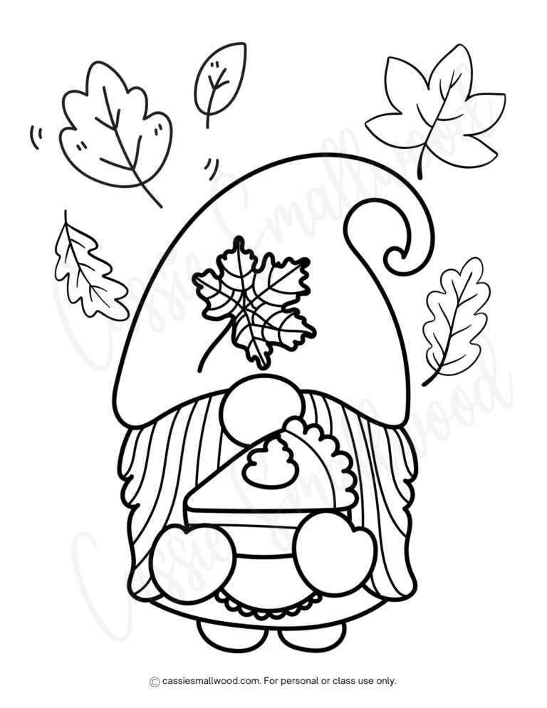 20 CUTE Gnome Coloring Pages - Cassie Smallwood
