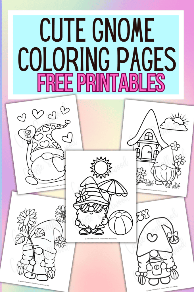 cute gnome coloring pages for kids