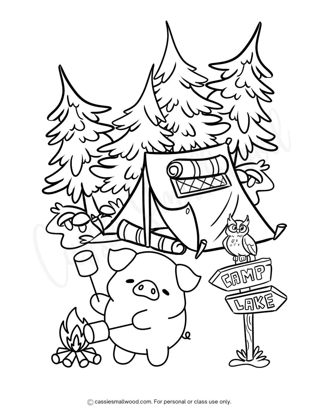 CUTE Coloring Pages Of Camping - Cassie Smallwood
