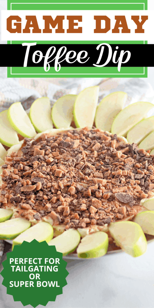 caramel apple toffee dip game day food idea, football party finger food