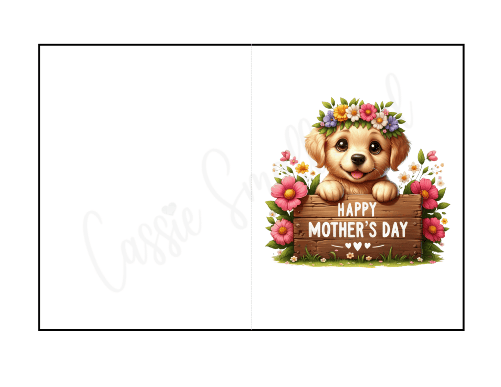 dog mother's day card printable free pdf