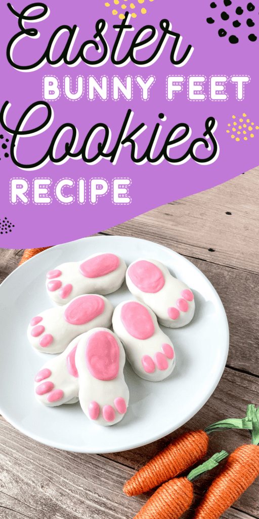 Easy Easter Bunny Cookies, Bunny feet cookies with peanut butter and white chocolate