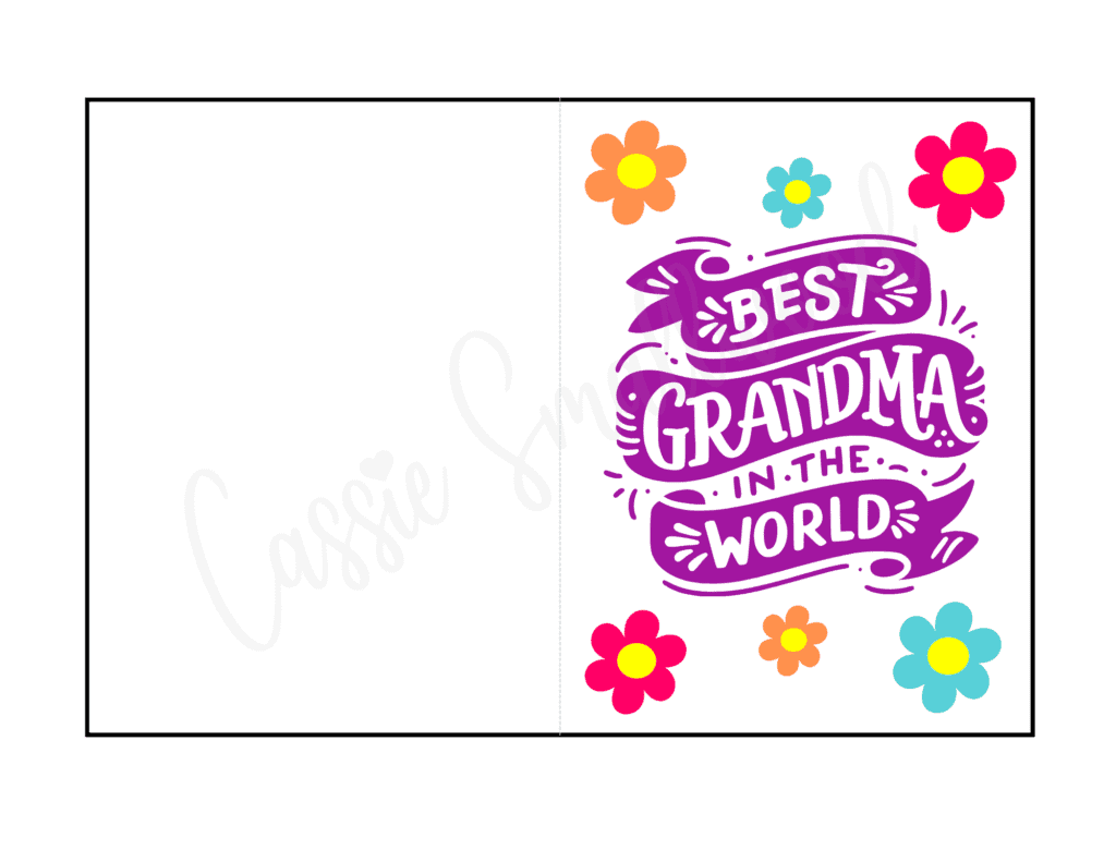 best grandma in the world grandma Mother's Day card printable free pdf