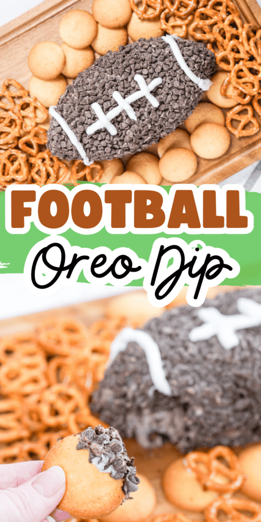 Oreo cream cheese football dip Superbowl food and tailgate snack