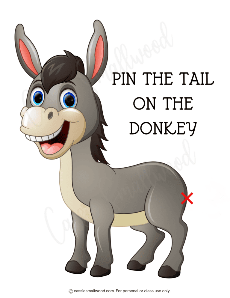 Pin The Tail On The Donkey Game Printable Cassie Smallwood