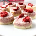 easy creamy strawberry fudge recipe heart shaped Valentine fudge