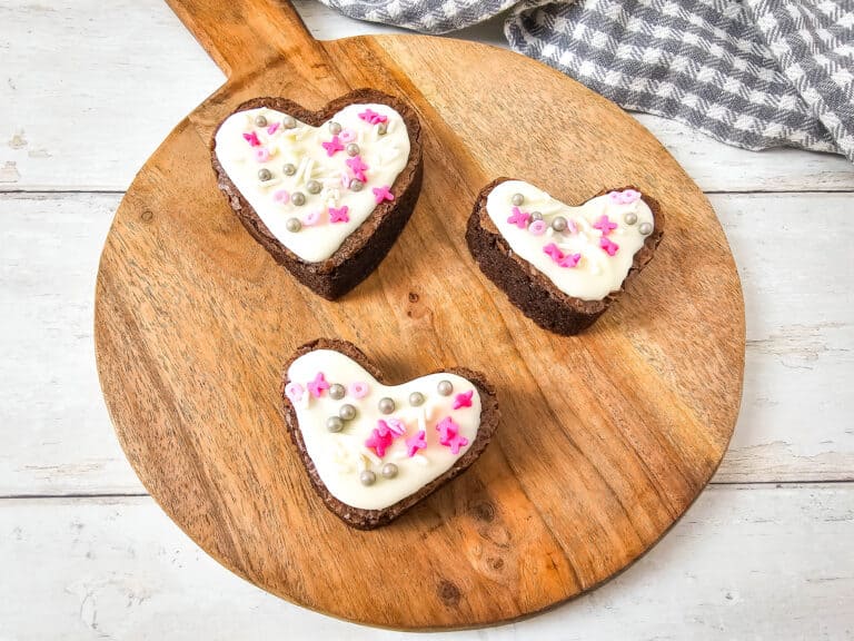 Heart Shaped Chocolate And White Chocolate Brownies