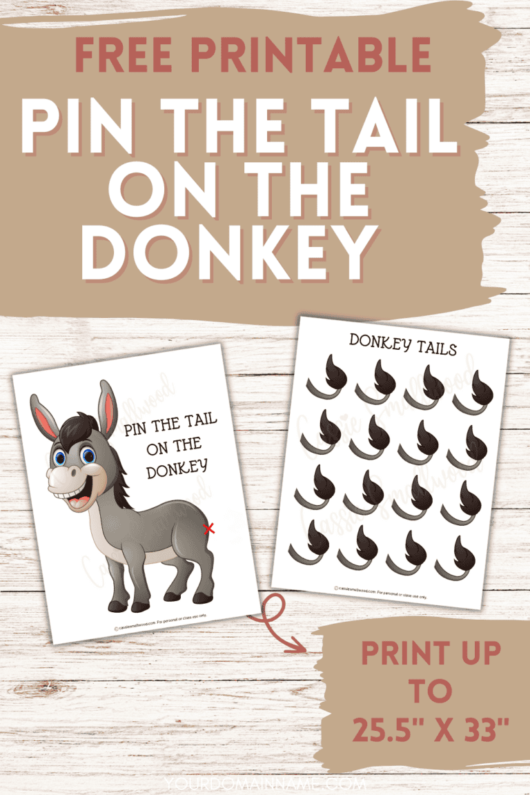 Pin The Tail On The Donkey Game - Free Printable Pin The Tail On The Donkey Game 768x1152 