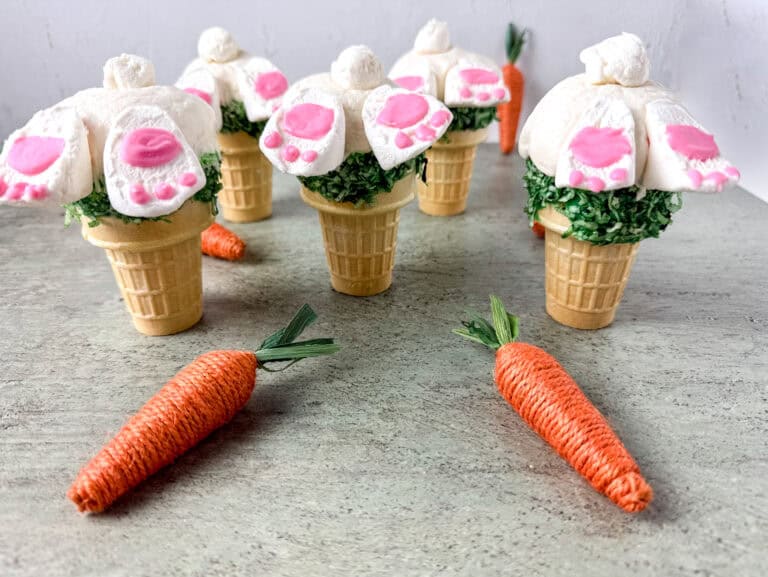 Easter Bunny Butt Ice Cream Cone Cupcakes