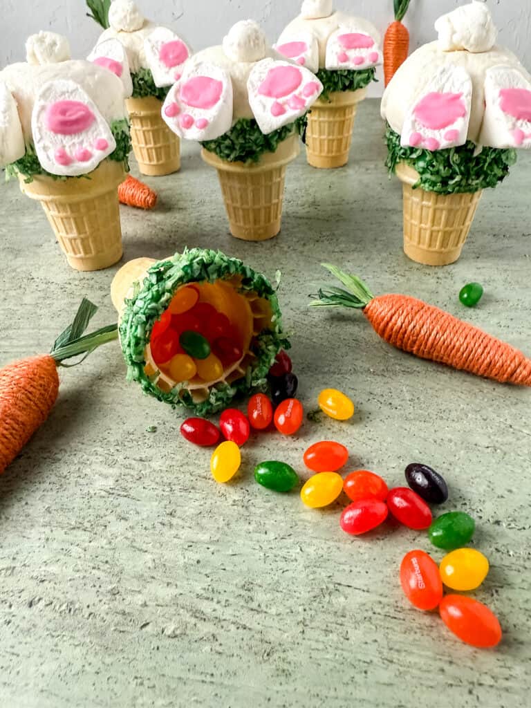 Cute Easter Bunny butt ice cream cone cupcakes recipe