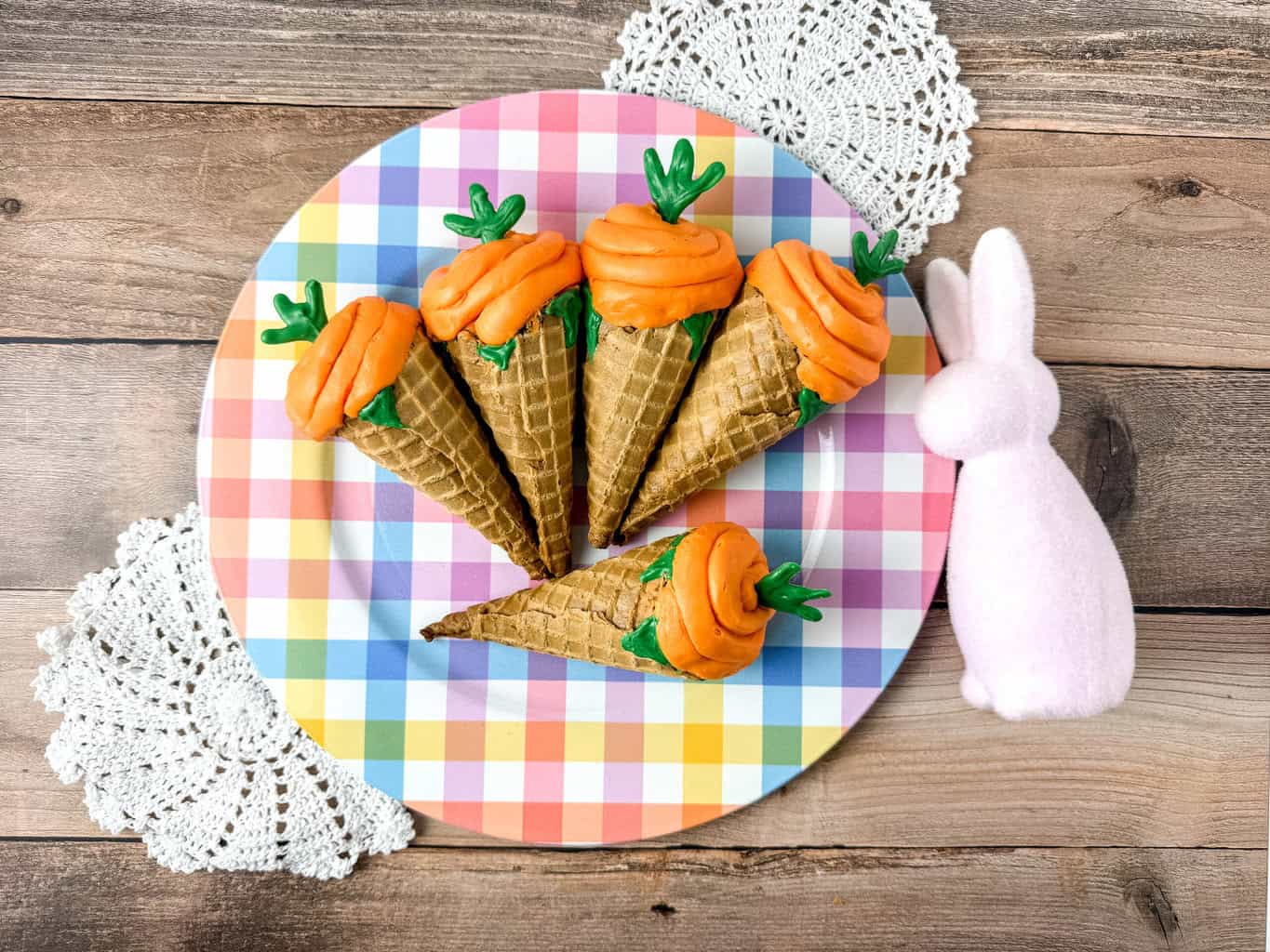 spring carrot cupcake cones Easter dessert or spring sweet treat