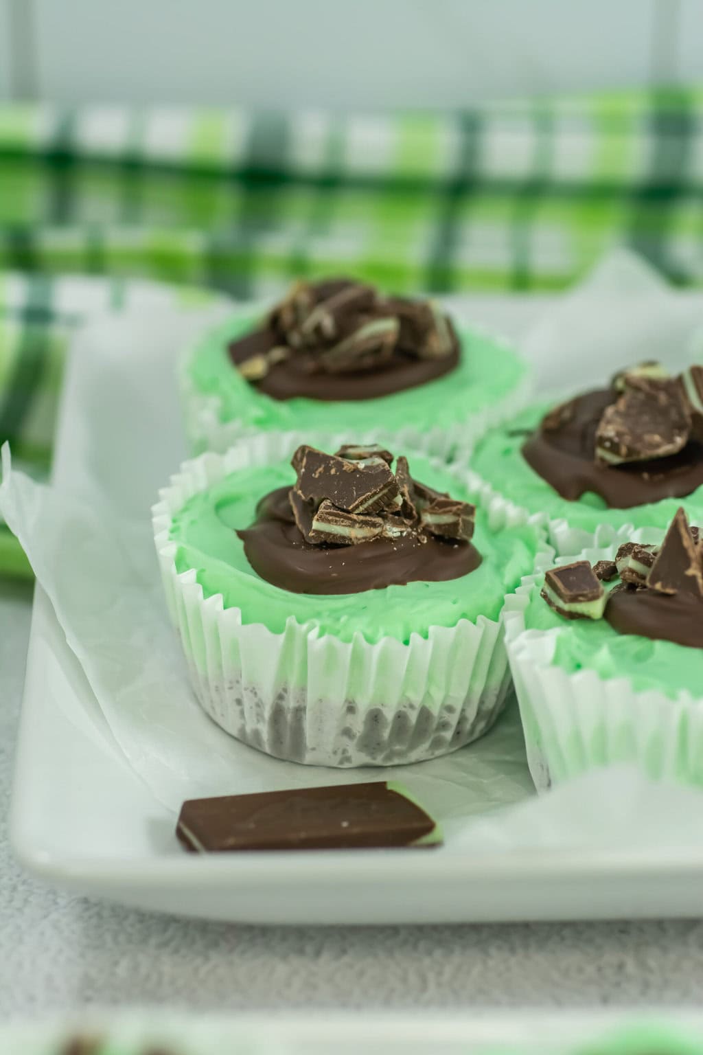 Andes mint and chocolate no bake cheesecake cups