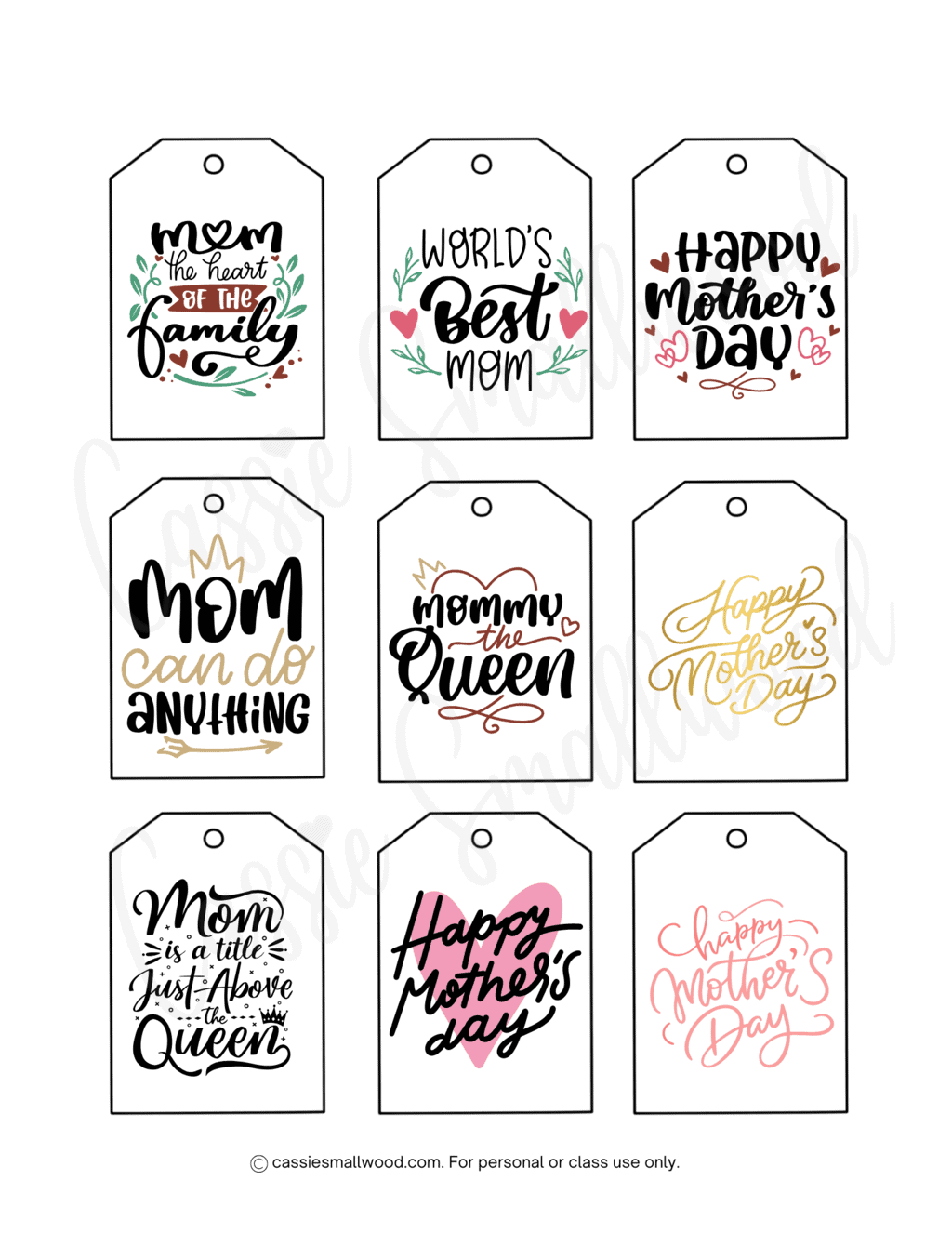 free-printable-mother-s-day-tags-cassie-smallwood for Free Printable Mothers Day Quotes Free Printable Mother's Day Tags - Cassie Smallwood for Free Printable Mothers Day Quotes