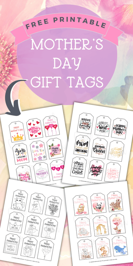 Free printable Mother's Day tags pdf